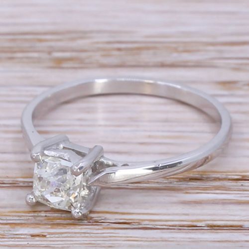 Art Deco 0.56 Carat Old Cut Diamond Engagement Ring, Circa 1920