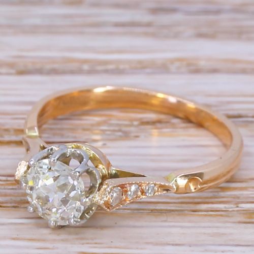 Art Deco 0.81 Carat Old Cut Diamond Engagement Ring, Circa 1915