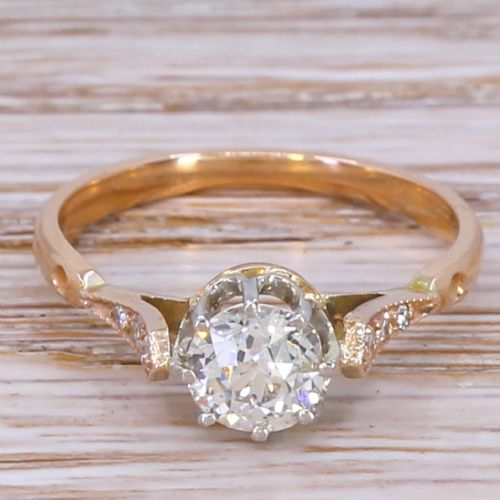 fig 1. Art Deco 0.81 Carat Old Cut Diamond Engagement Ring, circa 1915