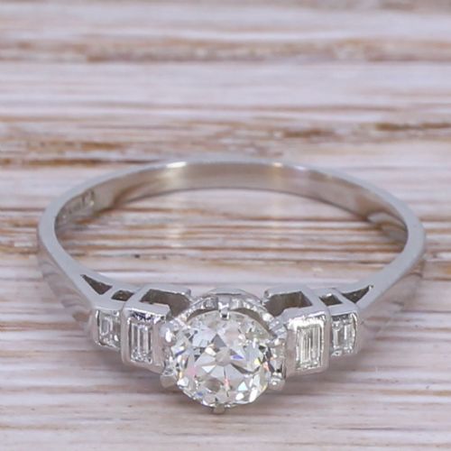 fig 1. Art Deco 0.70 Carat Old Cut Diamond Engagement Ring, circa 1930