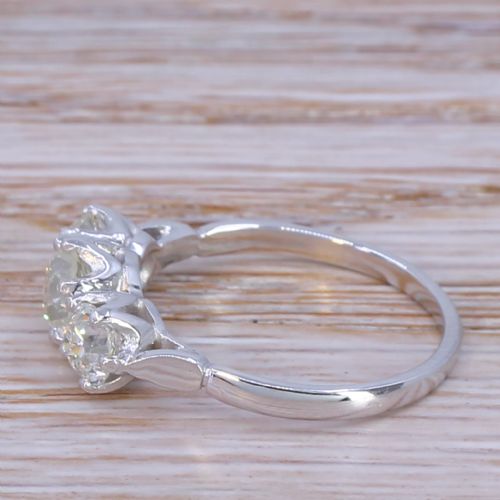 fig 2. Art Deco 1.53 Carat Old Cut Diamond Trilogy Ring, circa 1935