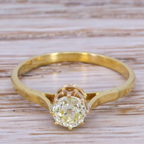 fig 1. Edwardian 0.62 Carat Old Cut Diamond Engagement Ring, circa 1910