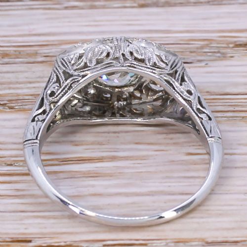 fig 3. Retro 1.45 Carat Old Cut Diamond Cluster Ring, circa 1950
