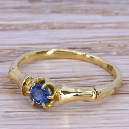 Mid Century 0.36 Carat Sapphire Solitaire Ring, Circa 1960