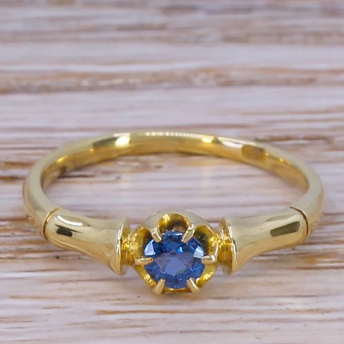 fig 1. Mid Century 0.36 Carat Sapphire Solitaire Ring, circa 1960