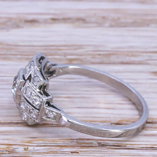 fig 2. Art Deco 1.21 Carat Old Cut Diamond Cluster Ring, circa 1935