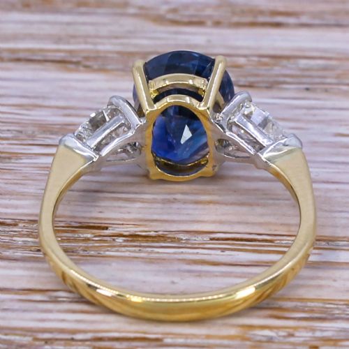 fig 3. Mid Century 3.60 Carat Ceylon Sapphire & Pear Cut Diamond Ring