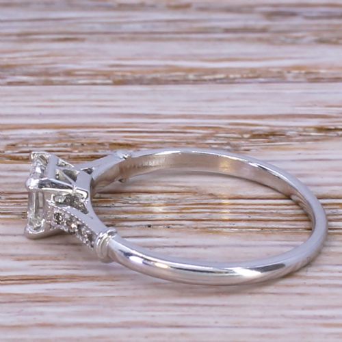 fig 2. Art Deco 0.52 Carat Square Emerald Cut Diamond Engagement Ring, circa 1925