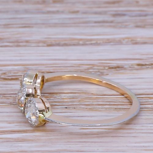 fig 2. Edwardian 1.16 Carat Old Cut Diamond Trilogy Ring, circa 1910