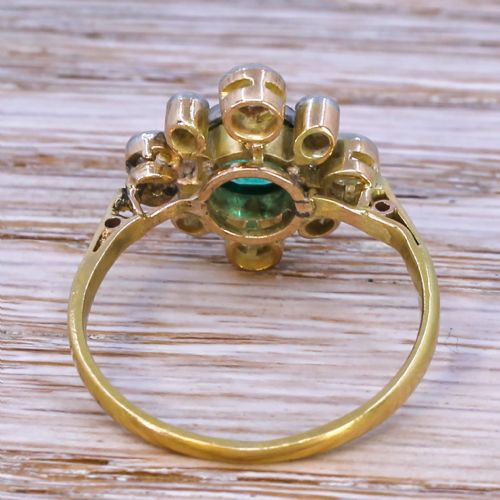 fig 3. Art Deco 0.80 Carat Minor Oil Colombian Emerald & Old Cut Diamond Ring, circa 1920