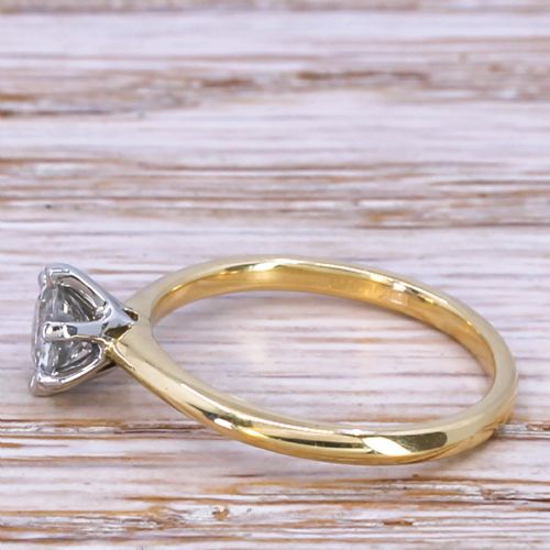 fig 2. 0.51 Carat Old Cut Diamond Engagement Ring, 18k Yellow Gold & Platinum