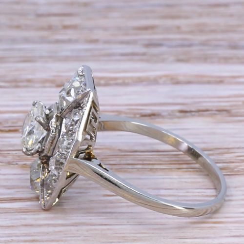 fig 2. Art Deco 2.62 Carat Old Cut Diamond Cluster Ring, circa 1935