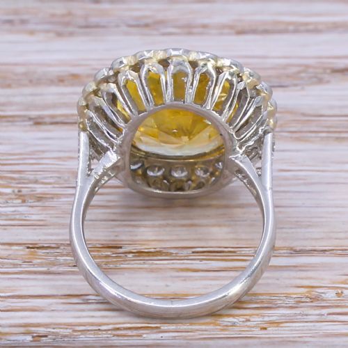 fig 3. Retro 14.48 Carat Ceylon Yellow Sapphire & Diamond Ring, circa 1950