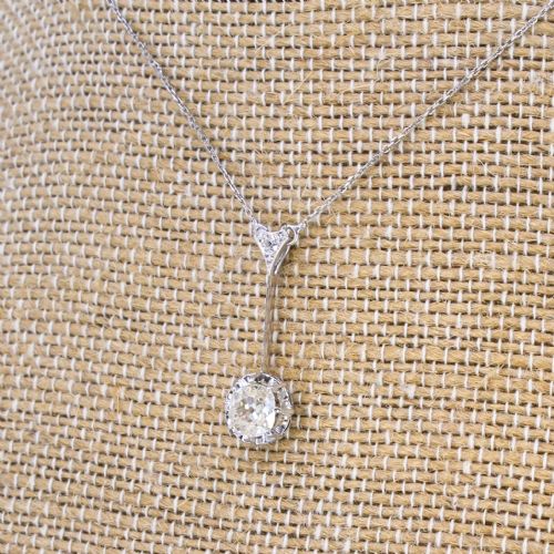 Art Deco 0.74 Carat Old Cut Diamond Pendant, Circa 1920