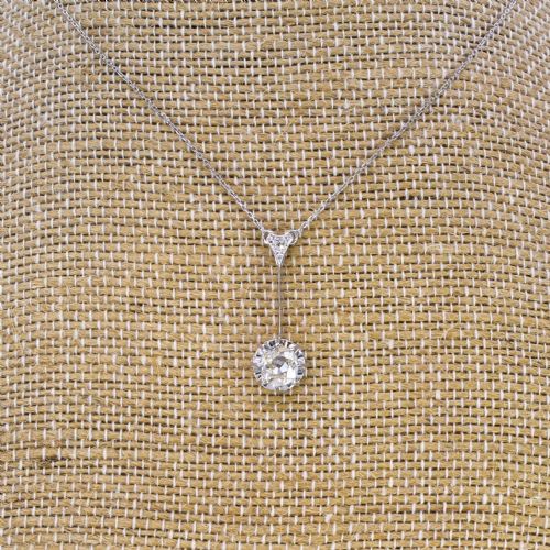 fig 2. Art Deco 0.74 Carat Old Cut Diamond Pendant, circa 1920