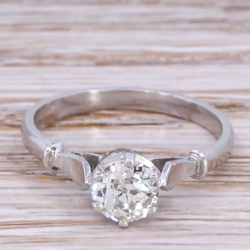fig 1. Art Deco 0.78 Carat Old Cut Diamond Engagement Ring, circa 1935