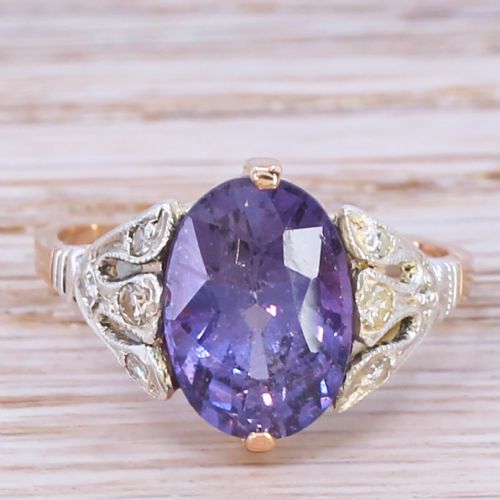 fig 1. Art Nouveau Natural Purple Sapphire Solitaire Ring, circa 1890