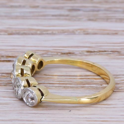 fig 2. Edwardian 0.81 Carat Old Cut Diamond Five Stone Ring, circa 1910