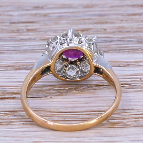 fig 3. Art Deco 1.06 Carat Mong Hsu Burmese Ruby & Diamond Cluster Ring, circa 1935