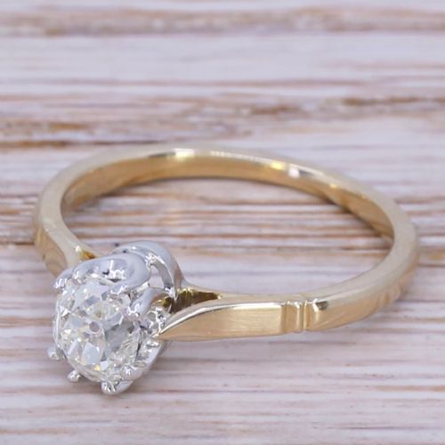 Art Deco 0.71 Carat Old Cut Diamond Engagement Ring, Circa 1920