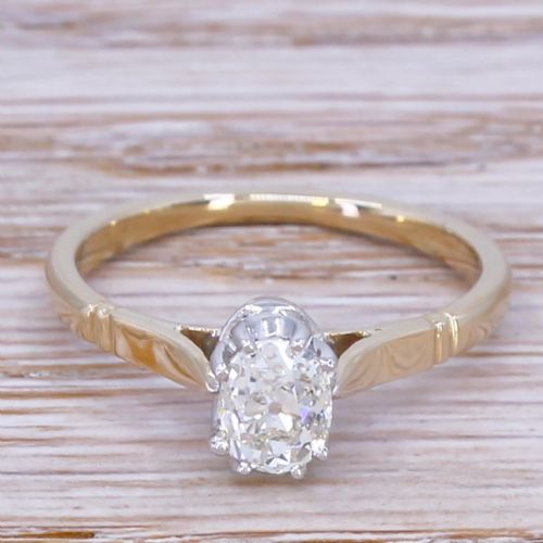fig 1. Art Deco 0.71 Carat Old Cut Diamond Engagement Ring, circa 1920