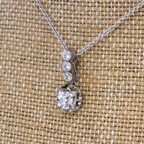 Art Deco 0.70 Carat Old Cut Diamond Pendant, Circa 1930