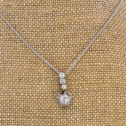 fig 2. Art Deco 0.70 Carat Old Cut Diamond Pendant, circa 1930