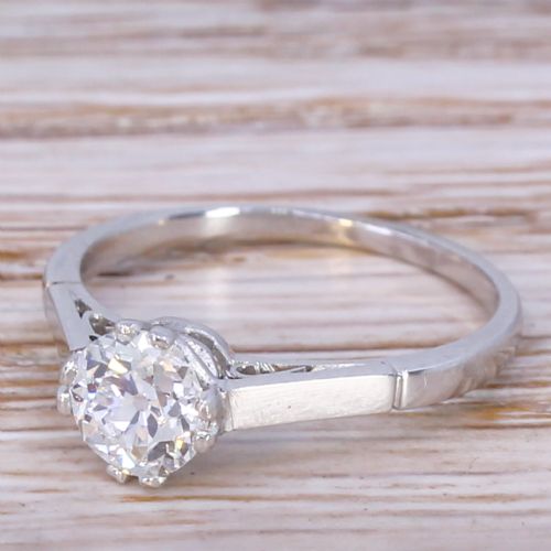 Art Deco 0.80 Carat Old Cut Diamond Engagement Ring, Circa 1930