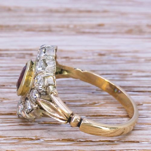 fig 2. Victorian 0.93 Carat Ruby & Old Cut Diamond Cluster Ring, circa 1900