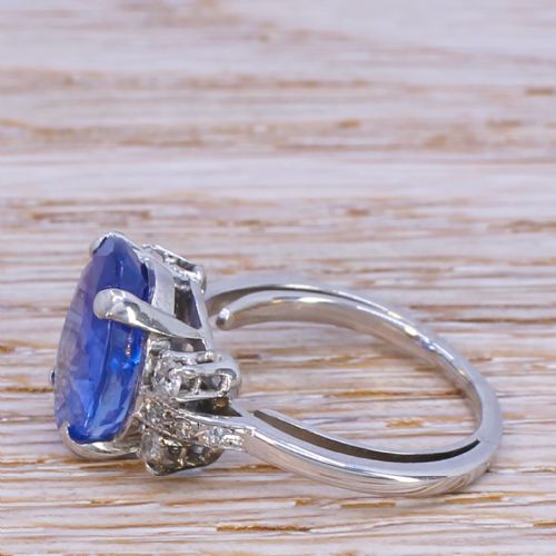 fig 2. Mid Century 7.13 Carat Ceylon Sapphire Solitaire Ring, circa 1955