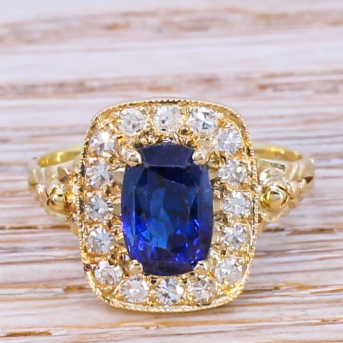 fig 1. Art Deco 2.67 Carat Ceylon Sapphire & Diamond Ring, circa 1920