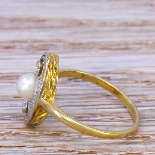fig 2. Edwardian Natural Pearl & Diamond Ring, circa 1910