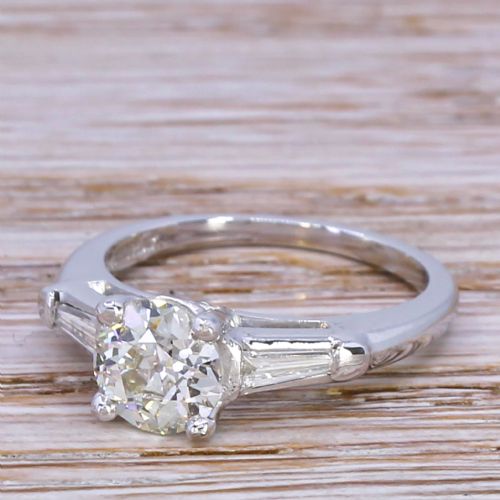 Art Deco 1.23 Carat Old Cut Diamond Engagement Ring, Circa 1925