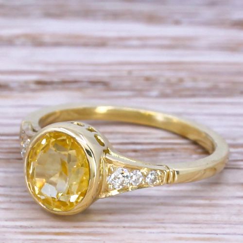 Victorian 1.93 Carat Ceylon Yellow Sapphire Solitaire Ring, Circa 1890