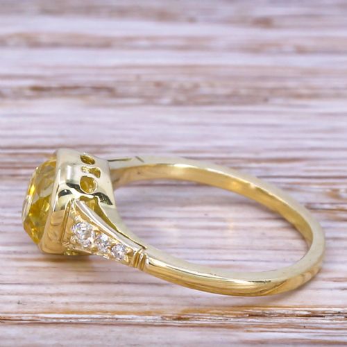 fig 2. Victorian 1.93 Carat Ceylon Yellow Sapphire Solitaire Ring, circa 1890