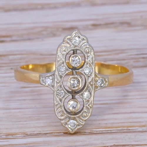 fig 1. Mid Century Diamond Trilogy Ring, circa 1965