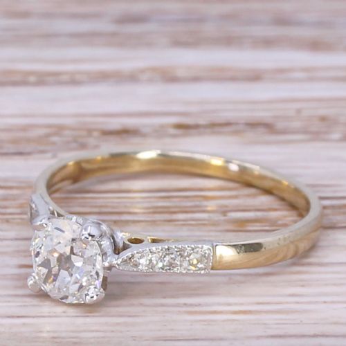 Art Deco 0.63 Carat Old Cut Diamond Engagement Ring, Circa 1920