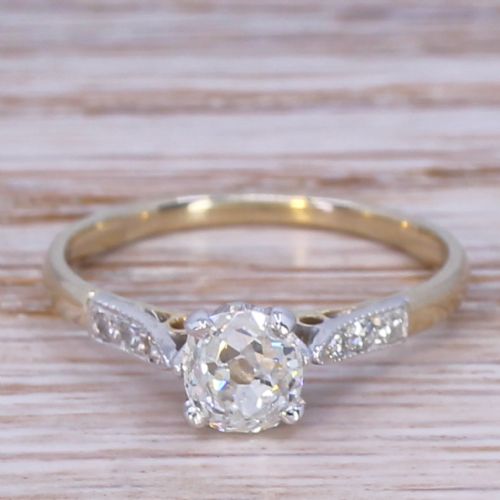 fig 1. Art Deco 0.63 Carat Old Cut Diamond Engagement Ring, circa 1920
