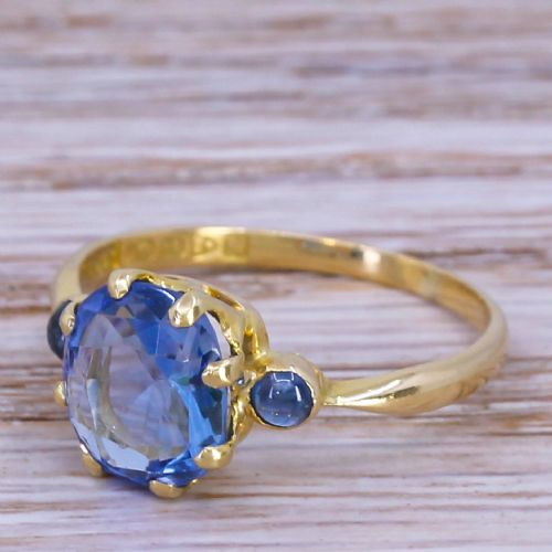 Edwardian 3.52 Carat Ceylon Sapphire Ring, Dated 1912