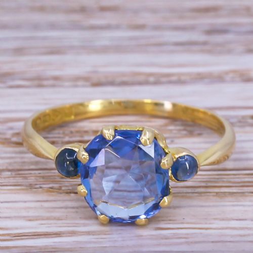 fig 1. Edwardian 3.52 Carat Ceylon Sapphire Ring, dated 1912