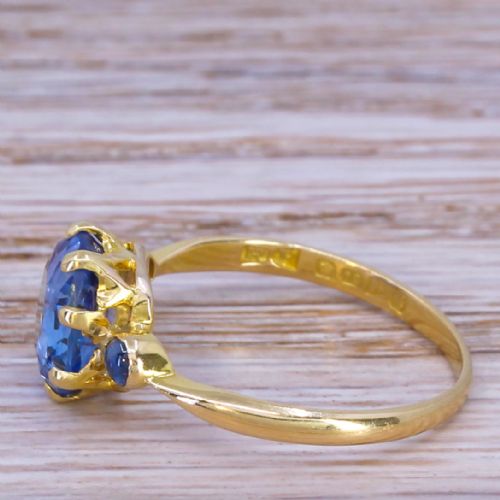 fig 2. Edwardian 3.52 Carat Ceylon Sapphire Ring, dated 1912
