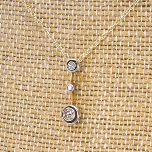 Art Deco 0.22 Carat Old Cut Diamond Drop Pendant, Circa 1935