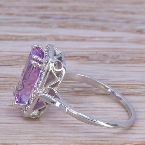 fig 2. Mid Century 4.83 Carat Natural Ceylon Pink Sapphire Cluster Ring, circa 1955