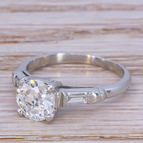 Art Deco 1.00 Carat Old Cut Diamond Engagement Ring, Circa 1930