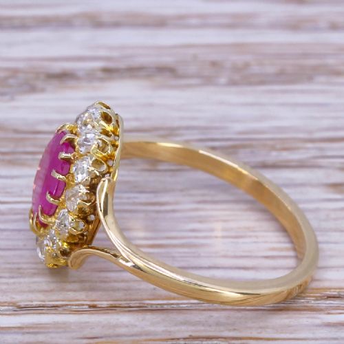 fig 2. Victorian 1.51 Carat Ruby & Old Cut Diamond Cluster Ring, circa 1900