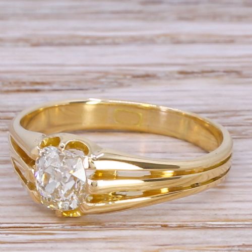 Victorian 1.07 Carat Old Cut Diamond Solitaire Ring, Circa 1900