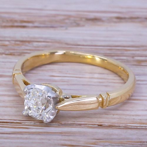 Art Deco 0.61 Carat Old Cut Diamond Engagement Ring, Circa 1920
