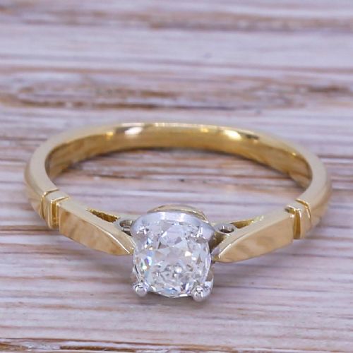 fig 1. Art Deco 0.61 Carat Old Cut Diamond Engagement Ring, circa 1920
