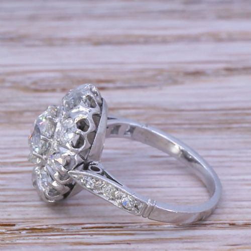 fig 2. Art Deco 2.16 Carat Old Cut Diamond Cluster Ring, circa 1935