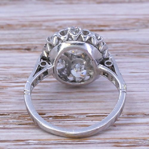 fig 3. Art Deco 2.16 Carat Old Cut Diamond Cluster Ring, circa 1935